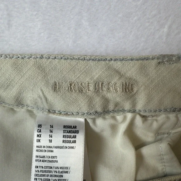 American Eagle Jeans Womens 14 White Hi-Rise Jegging Distressed Denim Stretch - Picture 10 of 14